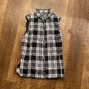 Plaid puffer vest